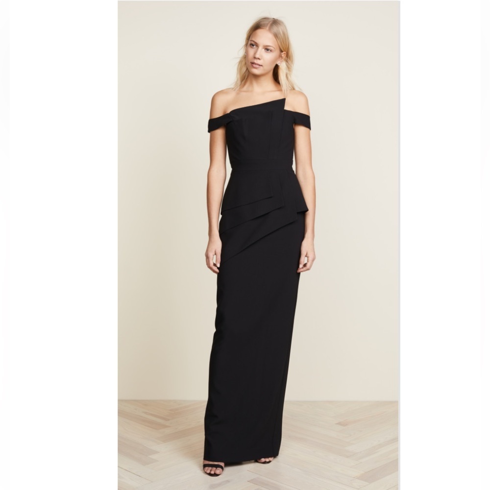 Black Halo Eve Off Shoulder Gown Black Size 8 Formal Evening Dress